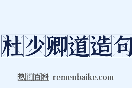杜少卿道造句是什么意思的图片